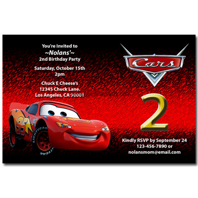 Printable Birthday Party Invitations on Personalized Disney Cars Invitations  Birthday  Printable  Party