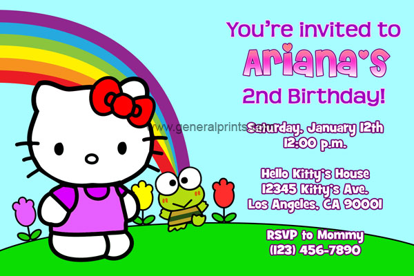 Hello Kitty Birthday Invitations General Prints