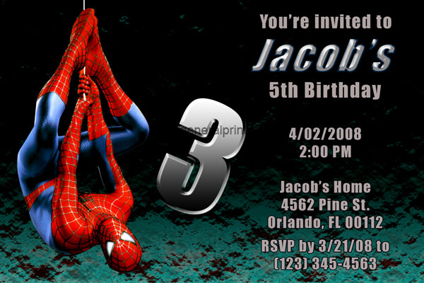 Free Personalized Spiderman Birthday Invitations 7