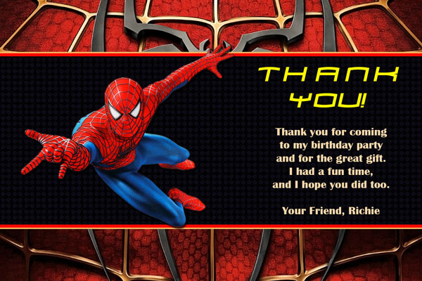Amazing Spiderman Thank You Notes
