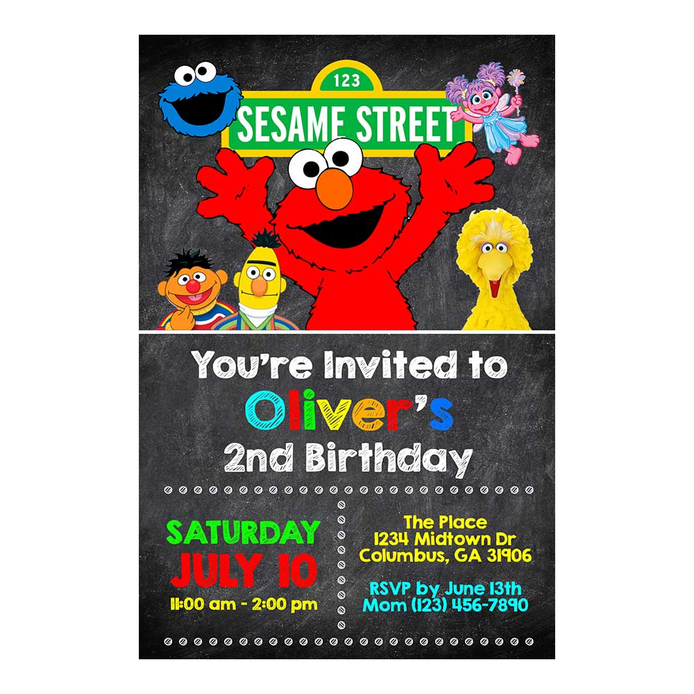 elmo 2nd birthday invitations