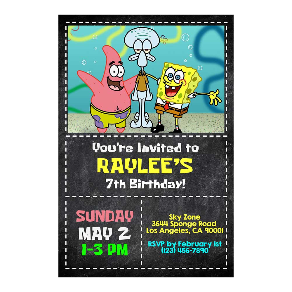spongebob birthday cards printable